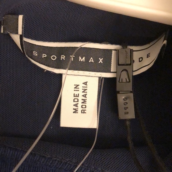 Sportmax Code Navy Blue Fit Flare Mini Dress Medium NWT - Picture 9 of 13